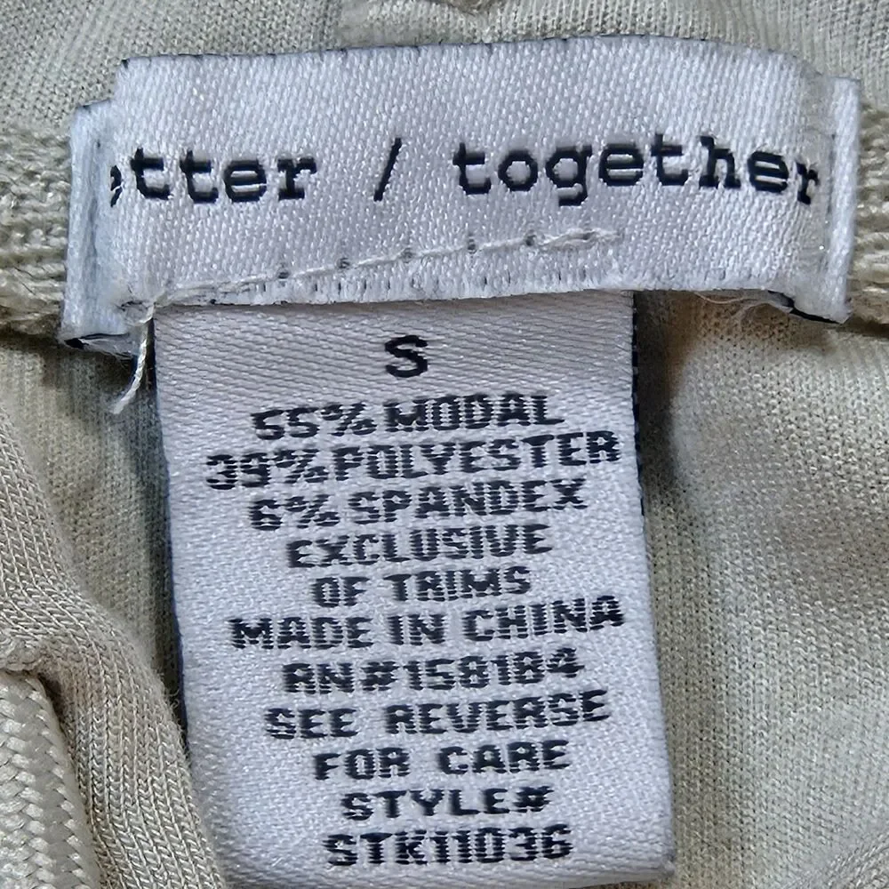 Better Together Modal Blend Hooded Long Sleeve Crop Sweatshirt in Taupe SZ S - Picture 3 of 5